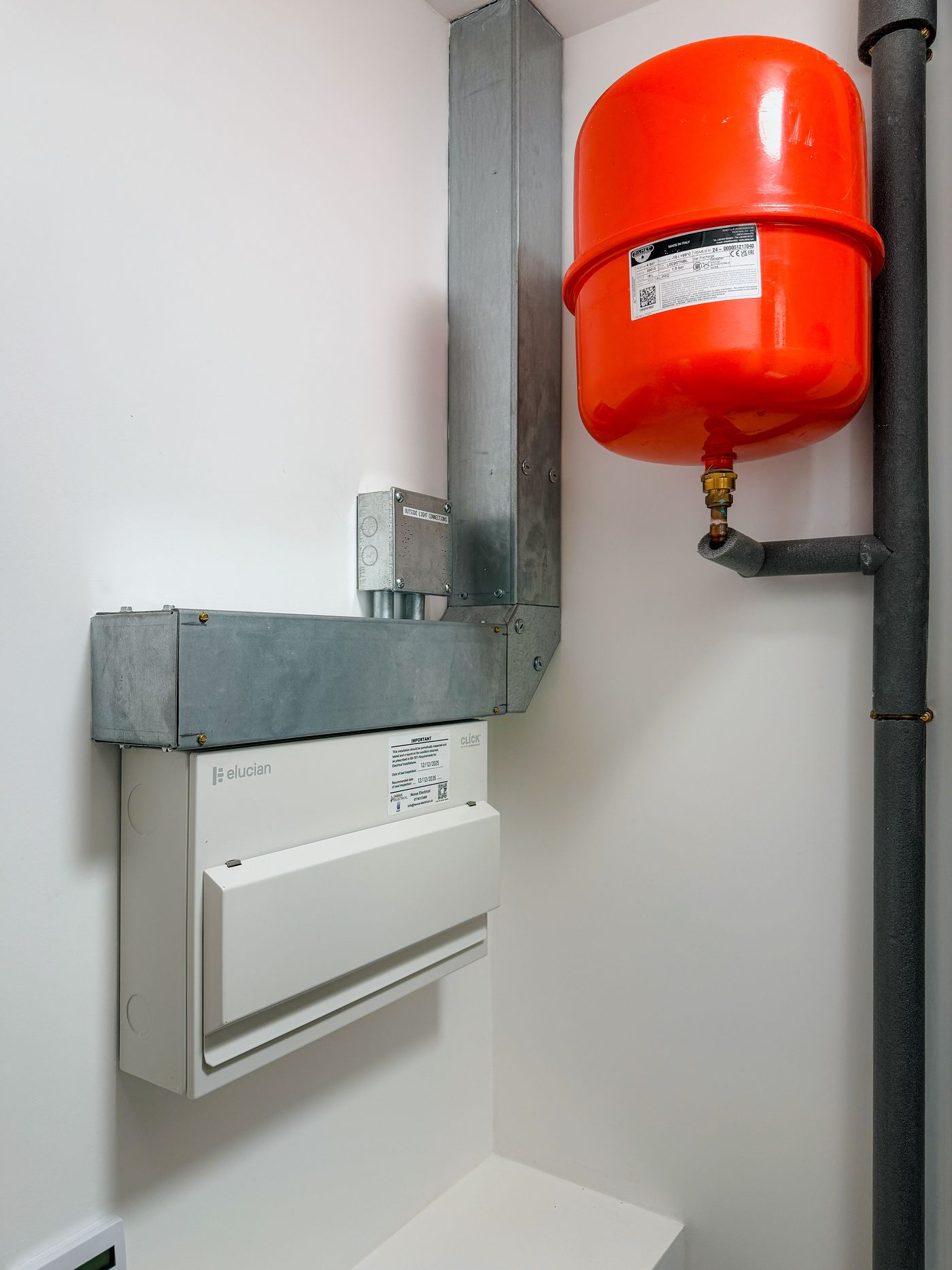Consumer unit installed in a utility cupboard